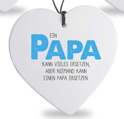 Zeige Details für Herz mit Spruch Papa Porzellan Bild von Herz mit Spruch Papa Porzellan