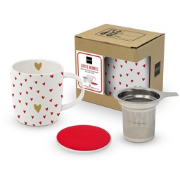 Bild von Little Hearts real gold Teetasse mit Sieb und Deckel