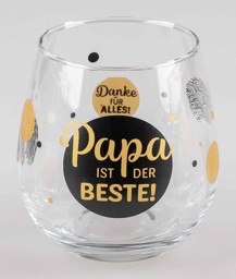 Bild von Glas mit Spruch Papa ist der Beste