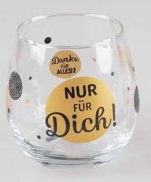 Bild von Glas mit Spruch Nur für dich! Danke für Alles!