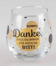 Bild von Glas mit Spruch Danke, dass du immer für mich da bist