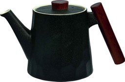 Zeige Details für tealogic Teekanne Negra Wabenmuster Porzellan mit Holzgriff Bild von tealogic Teekanne Negra Wabenmuster Porzellan mit Holzgriff