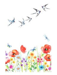 Zeige Details für Geschirrtuch Wildflowers Roy Kirkham Bild von Geschirrtuch Wildflowers Roy Kirkham