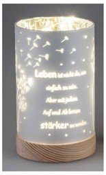 Zeige Details für Deko-Licht LED weiß 15 cm - Motiv Pusteblume - Leben ist nicht da um einfach zu sein Bild von Deko-Licht LED weiß 15 cm - Motiv Pusteblume - Leben ist nicht da um einfach zu sein
