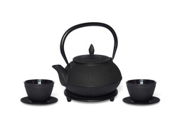 Zeige Details für Maoci Arare schwarz Premiumset Teekanne 0,9 L, Untersetzer, 2 Tassen aus Gusseisen Bild von Maoci Arare schwarz Premiumset Teekanne 0,9 L, Untersetzer, 2 Tassen aus Gusseisen