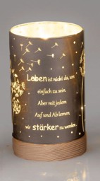 Zeige Details für Deko-Licht LED grau 15 cm - Motiv Pusteblume - Leben ist nicht da um einfach zu sein Bild von Deko-Licht LED grau 15 cm - Motiv Pusteblume - Leben ist nicht da um einfach zu sein