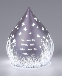 Zeige Details für Deko-Licht Tropfenform LED flieder Tue was du liebst 13cm 15cm Bild von Deko-Licht Tropfenform LED flieder Tue was du liebst 13cm 15cm