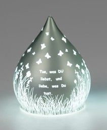 Zeige Details für Deko-Licht Tropfenform LED salbei Tue was du liebst 13cm 15cm Bild von Deko-Licht Tropfenform LED salbei Tue was du liebst 13cm 15cm