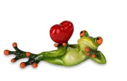 Zeige Details für formano Dekofigur Frosch mit Herz liegend 16 cm Bild von formano Dekofigur Frosch mit Herz liegend 16 cm