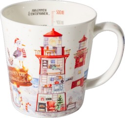 Zeige Details für Winter im Leuchtturm Jumbobecher 500 ml Fine Bone China  Bild von Winter im Leuchtturm Jumbobecher 500 ml Fine Bone China