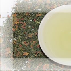 Bild von Rosentee mit Matcha grüner Tee