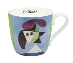 Bild von Picasso Frau mit Hut Woman with a Hat Henkelbecher Könitz