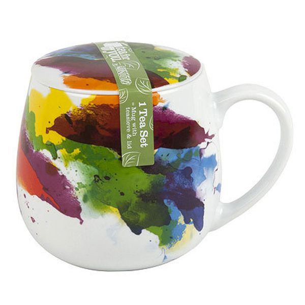 Bild von Teetasse mit Sieb und Deckel On Colour