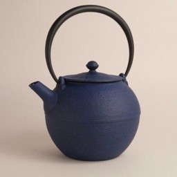Bild von Wazuqu Hikime japanische Teekanne Gußeisen blau 0,95 L