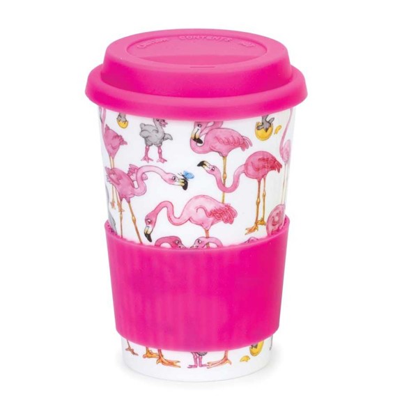 Bild von Flamingos Flamboyance Dunoon Porzellan Travel Mug Coffee to go 