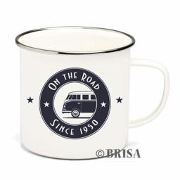 Bild von VW T1 Bus emailliert On the Road Tasse Kaffeebecher