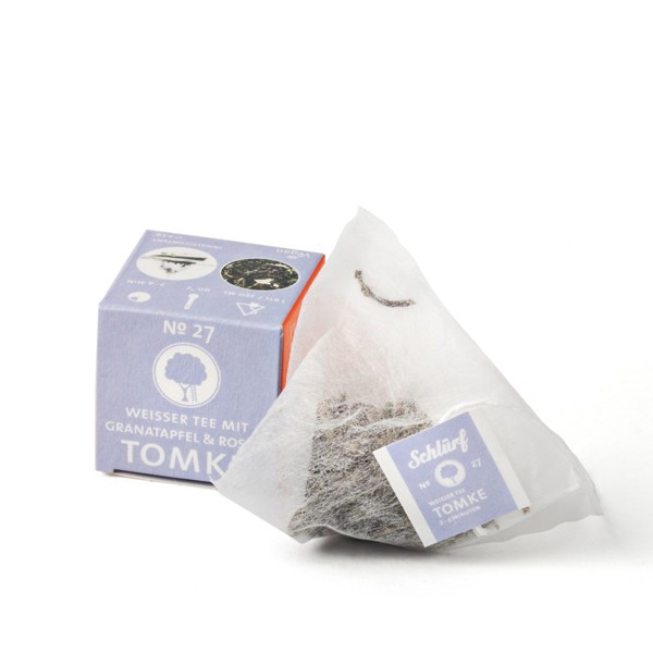 Bild von Tomke BIO No. 27 Schlürfel Pyramidenbeutel Teebeutel weißer Tee