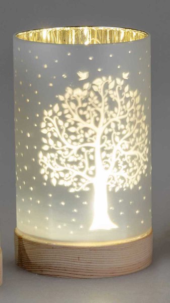 Bild von Deko-Licht LED weiß 15 cm - Motiv Baum - Familie Wurzeln halten alles zusammen