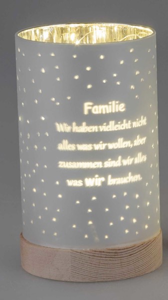 Bild von Deko-Licht LED weiß 15 cm - Motiv Baum - Familie zusammen sind wir alles