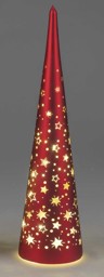 Bild von Deko-Licht Baum Pyramide LED bordeaux rot gold 35 cm Festival