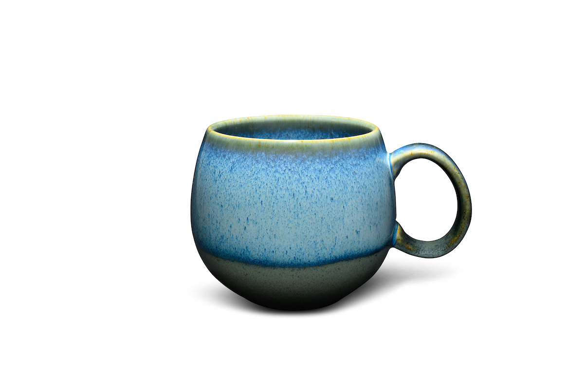 Bild von MAOCI Jumbotasse blau glänzend grau matt Keramik 0,5 L