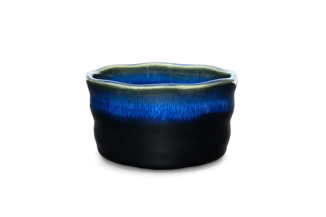 Bild von MAOCI Matchaschale blau schwarz Keramik