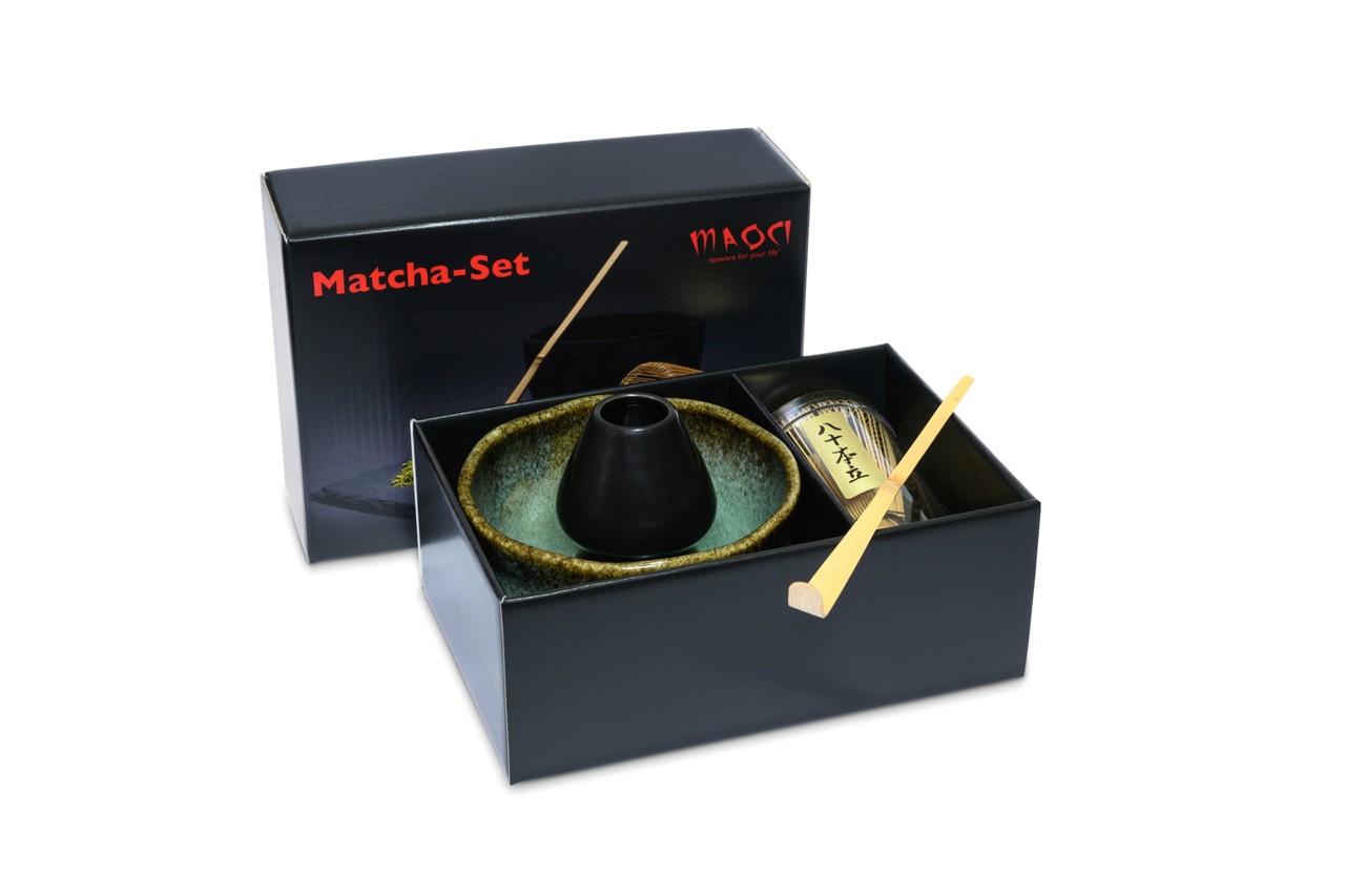 Bild von MAOCI Matcha Set Premium Matchaschale mint Besen Löffel Besenhalter
