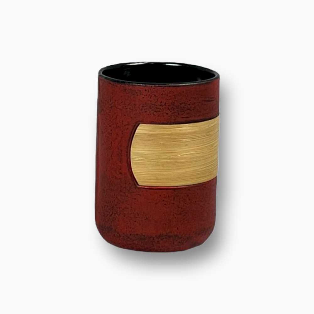 Bild von Kuomi Teetasse Gusseisen rot mit Bambus 0,25 L