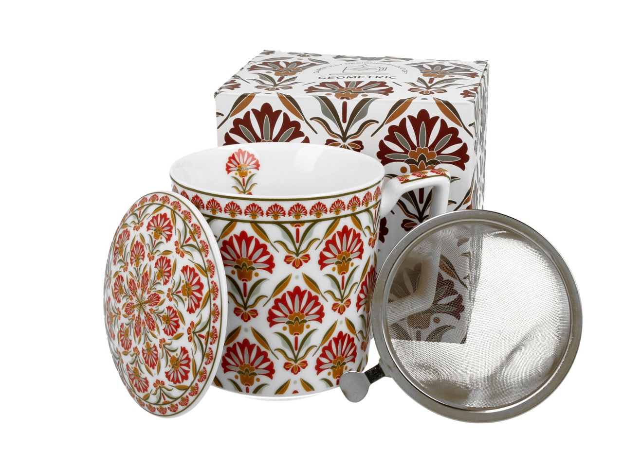 Bild von DUO Geometric Carnatio Teetasse mit Sieb und Deckel 