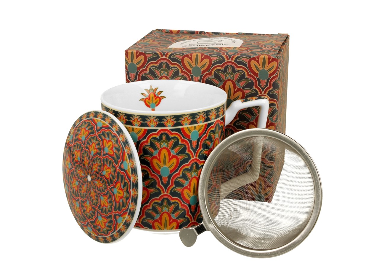 Bild von DUO Geometric Festum Teetasse mit Sieb und Deckel 