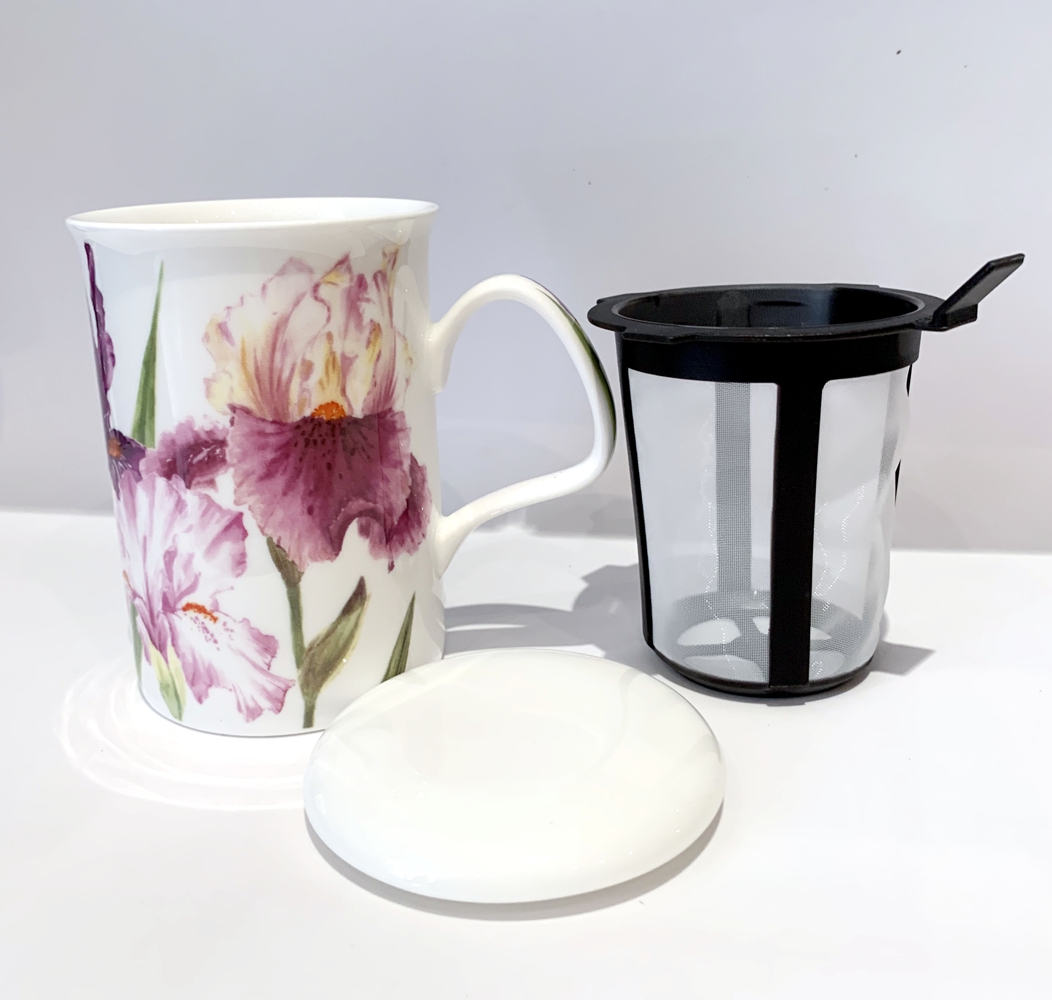 Bild von Roy Kirkham Tasse mit Sieb und Deckel Iris hell