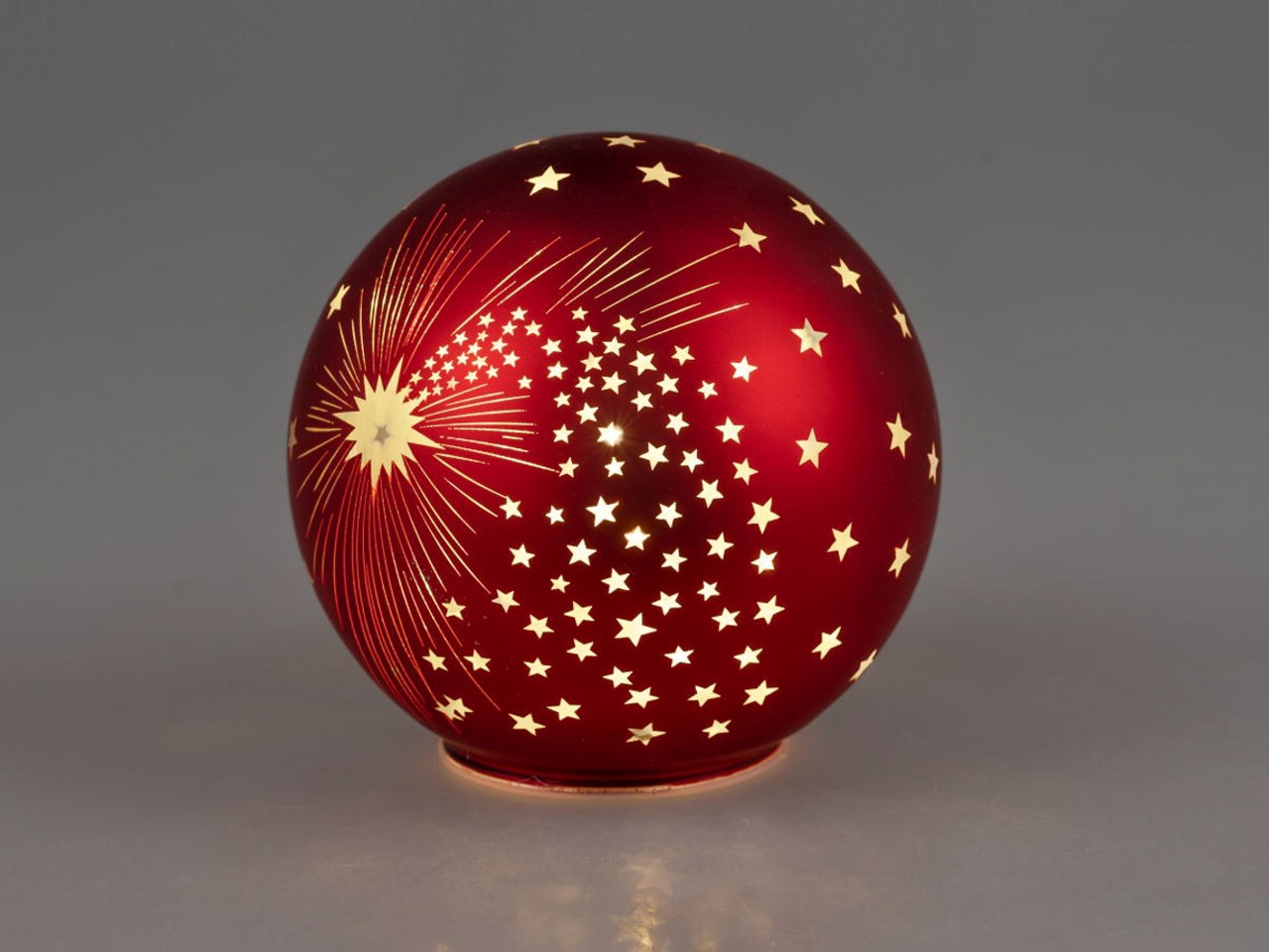 Bild von Deko-Licht Kugel LED Spirit rot mit Sternen 10cm 12cm 15 cm 