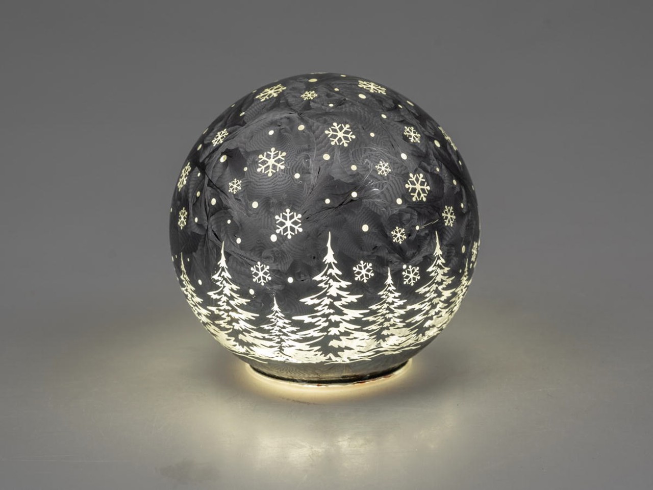 Bild von Deko-Licht Kugel LED Winter eisgrau 10cm 12cm 15 cm 