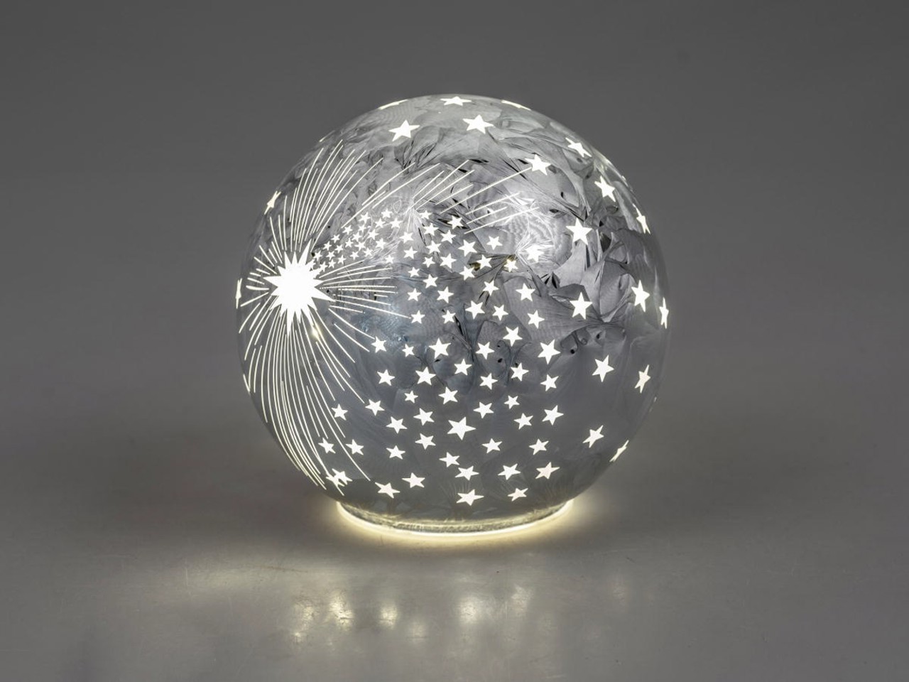 Bild von Deko-Licht Kugel LED Frosty Komet silber 10cm 12cm 15 cm 