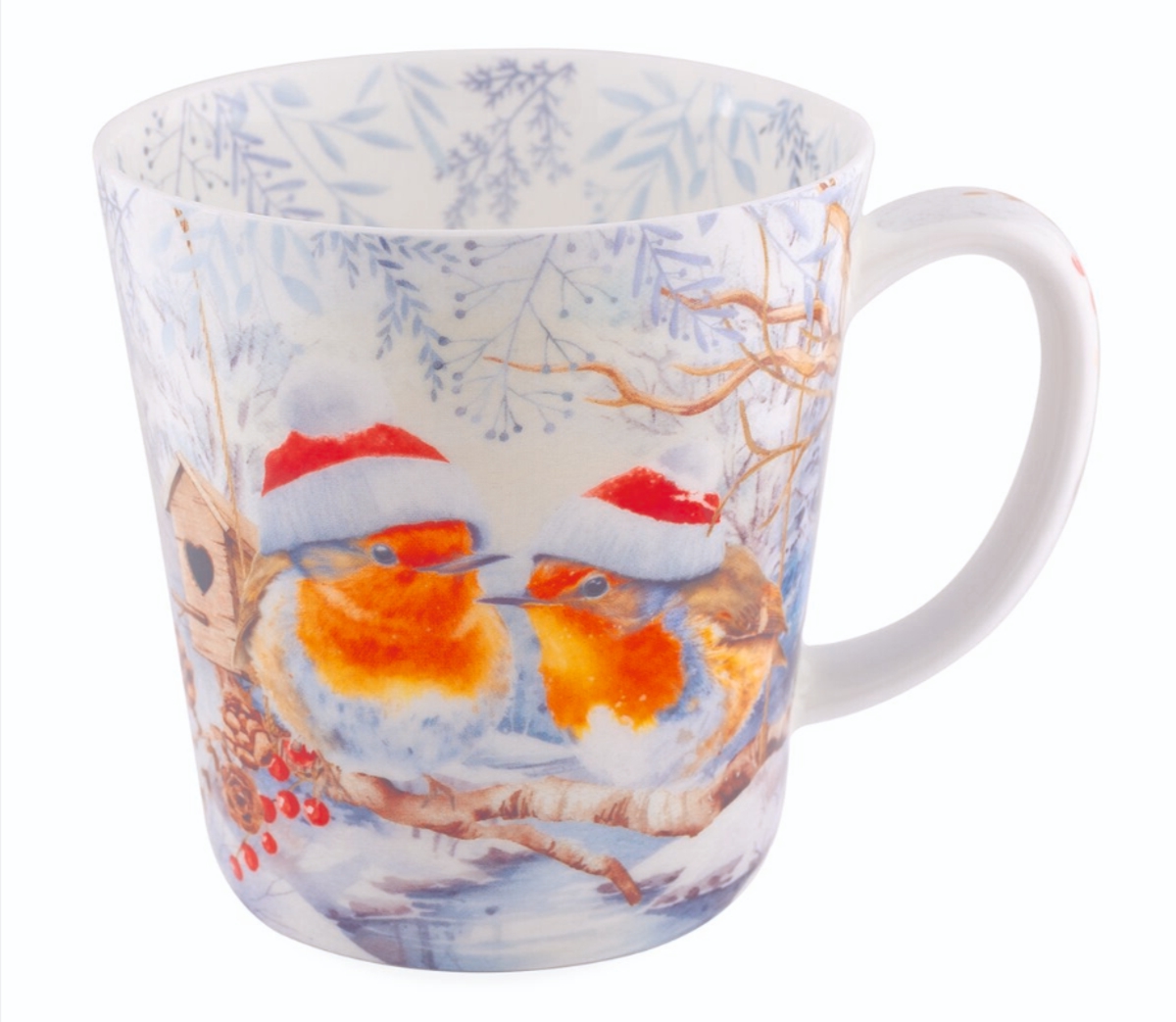 Bild von Rotkehlchen mit Mütze Jumbobecher 500 ml Fine Bone China 