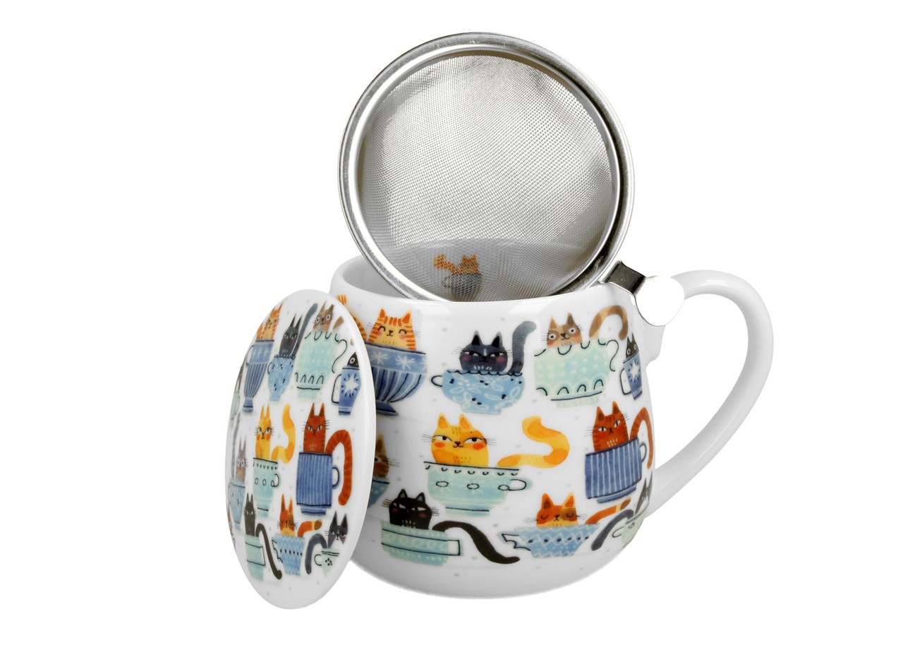 Bild von DUO Teacup Cats Teetasse mit Sieb und Deckel 