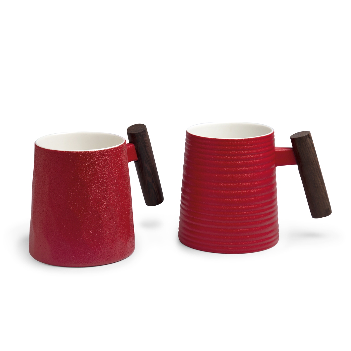 Bild von tealogic Rouge Tassen 2er Set Porzellan mit Holzgriff