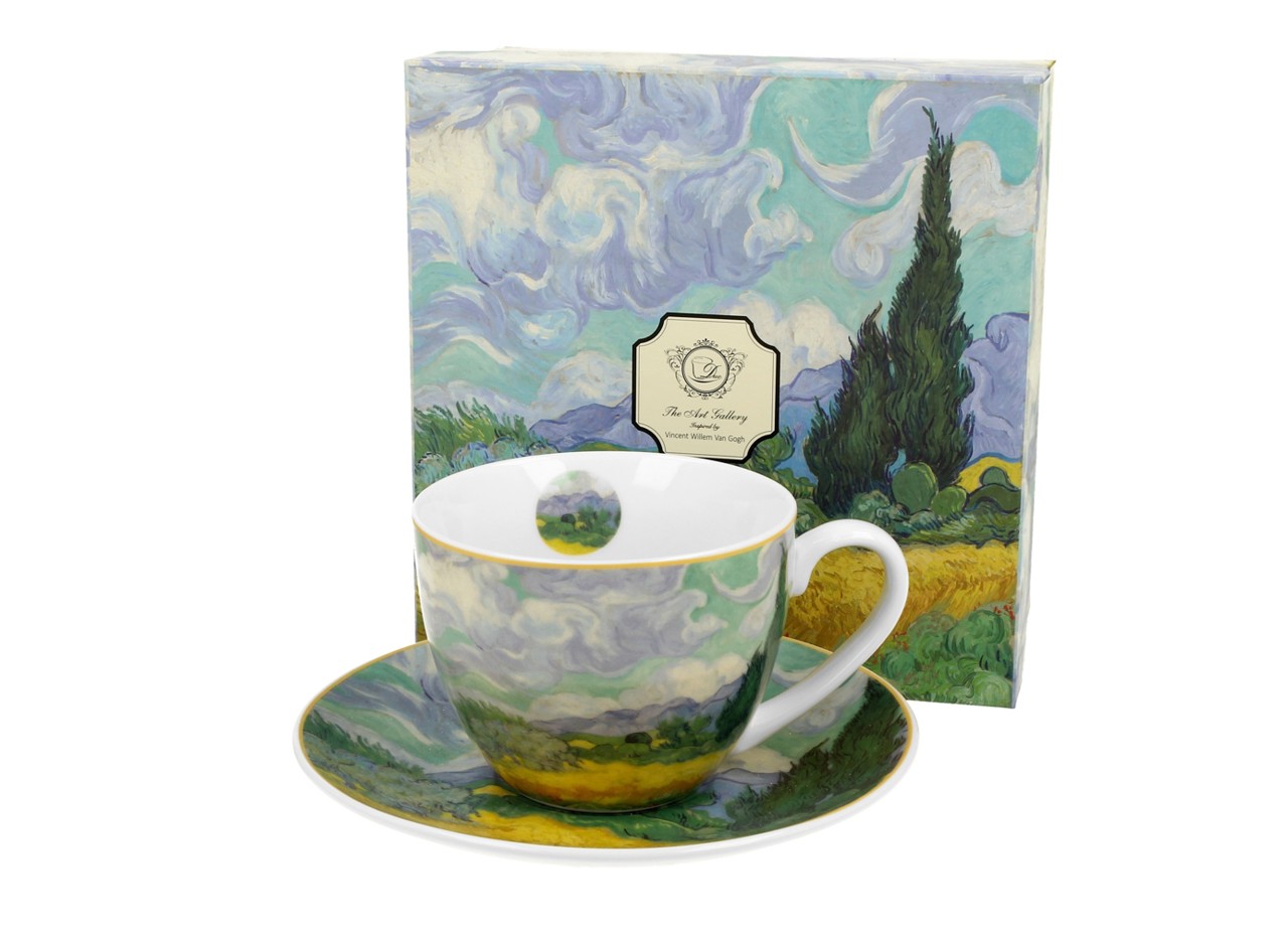 Bild von DUO Tasse van Gogh Weizenfeld mit Untertasse Porzellan 0,25 L