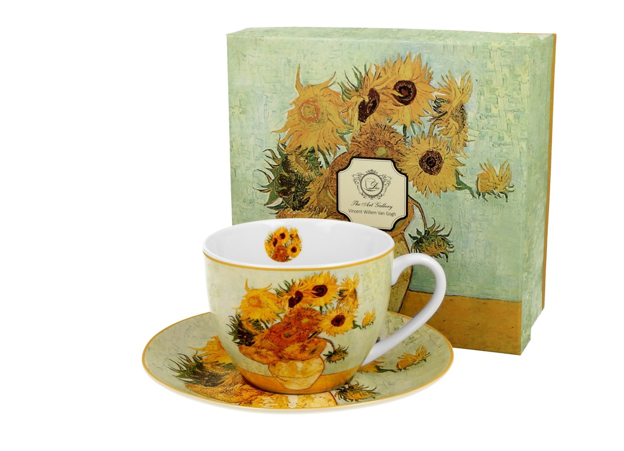 Bild von DUO Tasse van Gogh Sunflowers mit Untertasse Porzellan 0,25 L