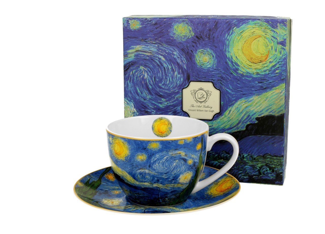 Bild von DUO Tasse van Gogh Starry Night mit Untertasse Porzellan 0,25 L