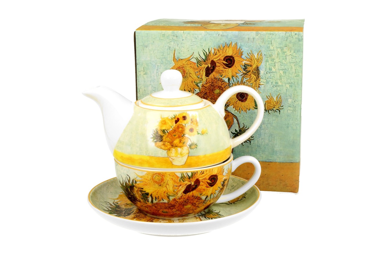 Bild von DUO Tea for One Set van Gogh Sunflowers Porzellan 0,35 L