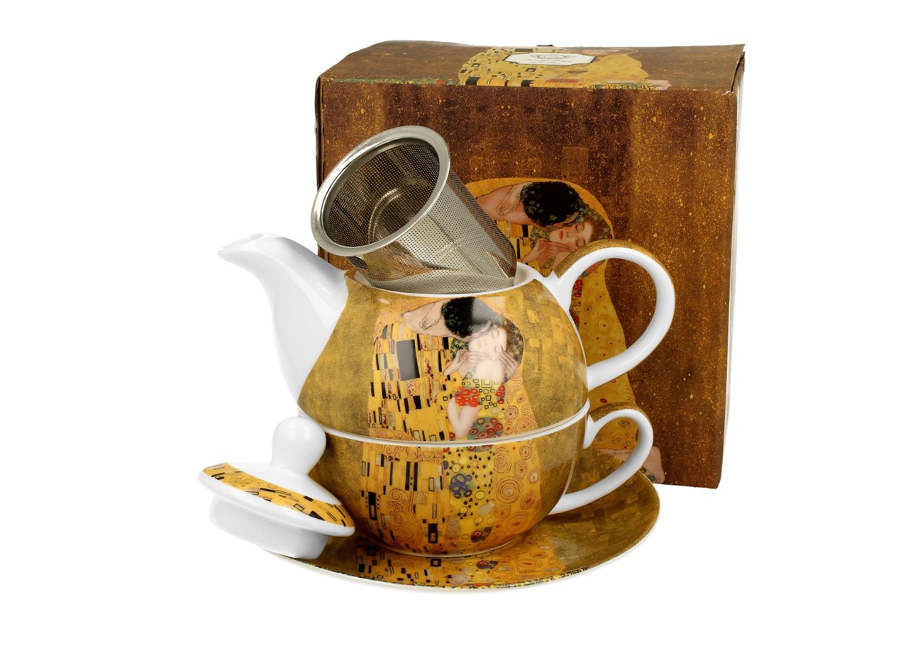 Bild von DUO Tea for One Set Klimt The Kiss Porzellan 0,35 L