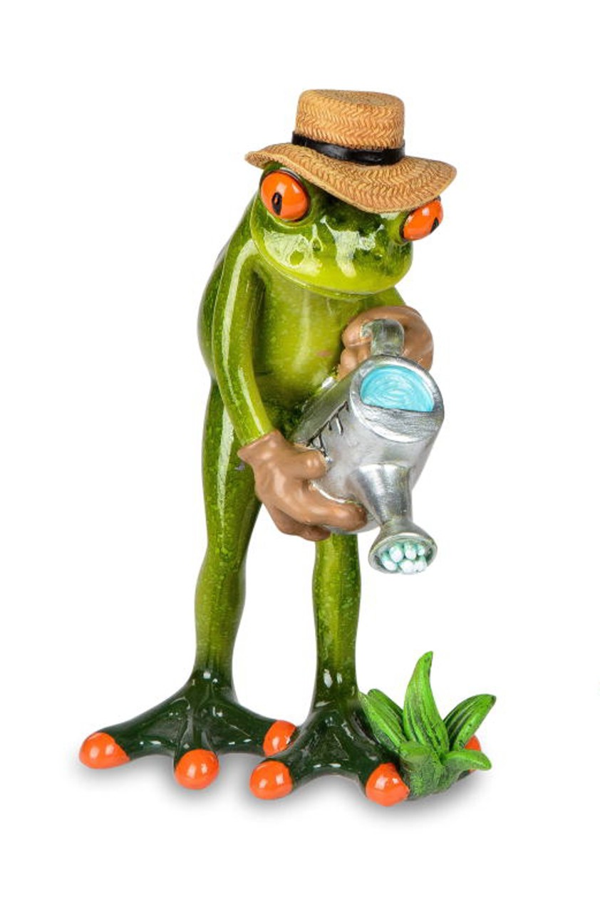 Bild von formano Dekofigur Frosch als Gärtner Gießkanne 16cm