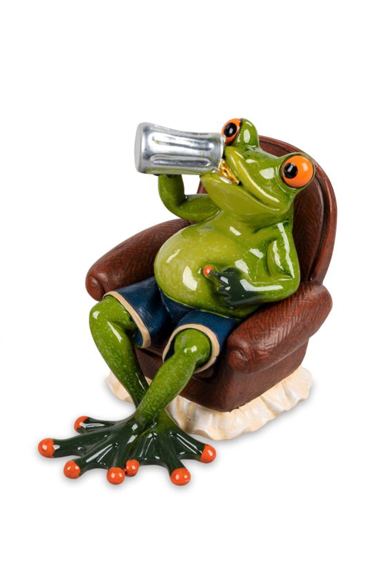Bild von formano Dekofigur Frosch Feierabend Froschmann im Sessel
