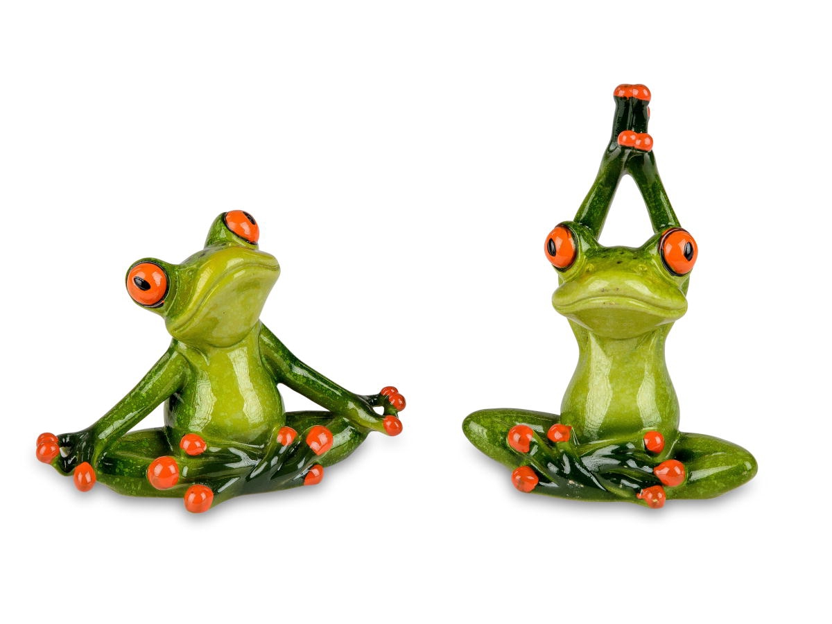 Bild von formano Dekofigur Frosch Frösche im Yogasitz Lotussitz