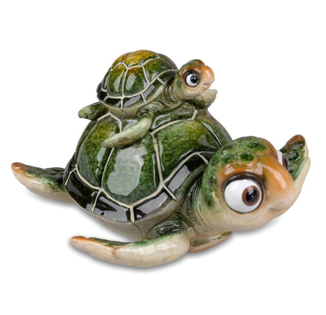 Bild von formano Dekofigur Schildkröte Harry + Kind grün 15 cm