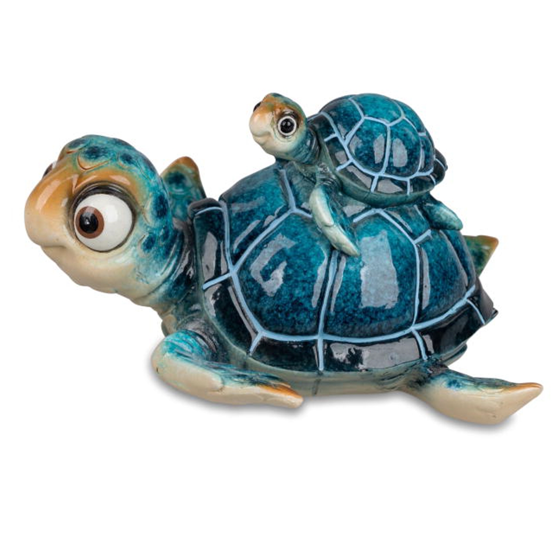 Bild von formano Dekofigur Schildkröte Harry + Kind blau 15 cm
