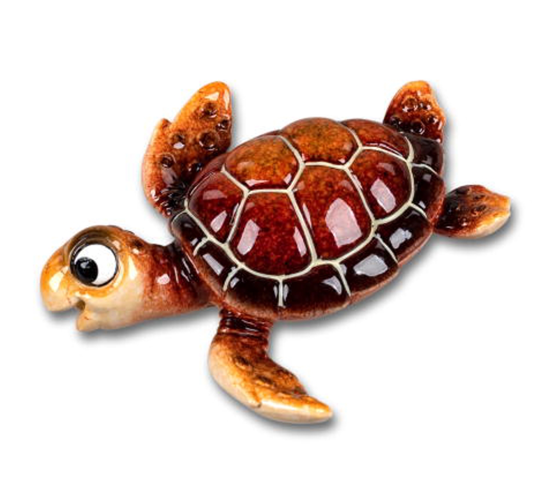 Bild von formano Dekofigur Schildkröte Harry mit Magnet rotbraun 8 cm