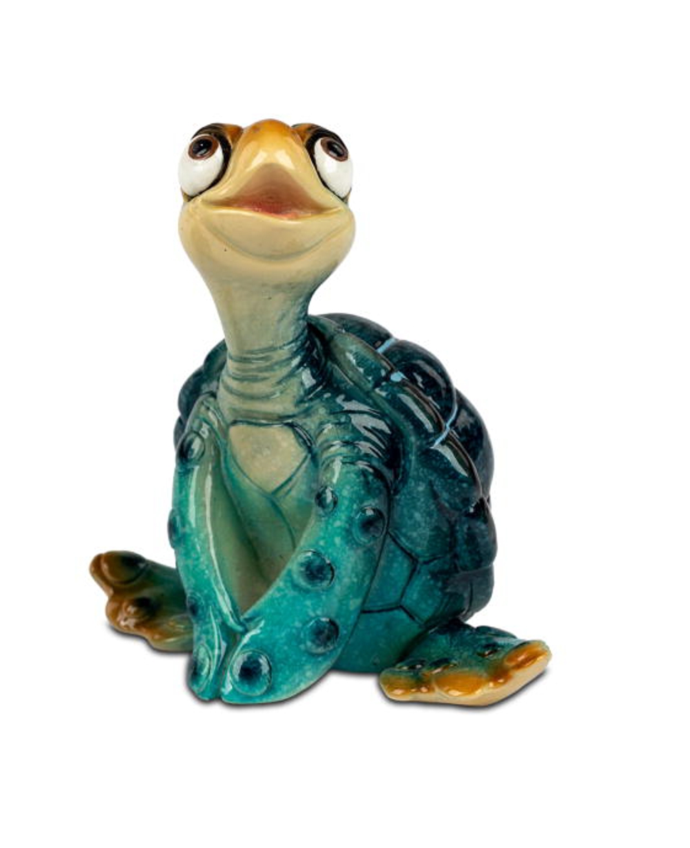 Bild von formano Dekofigur Schildkröte Harry blau sitzend 9 cm