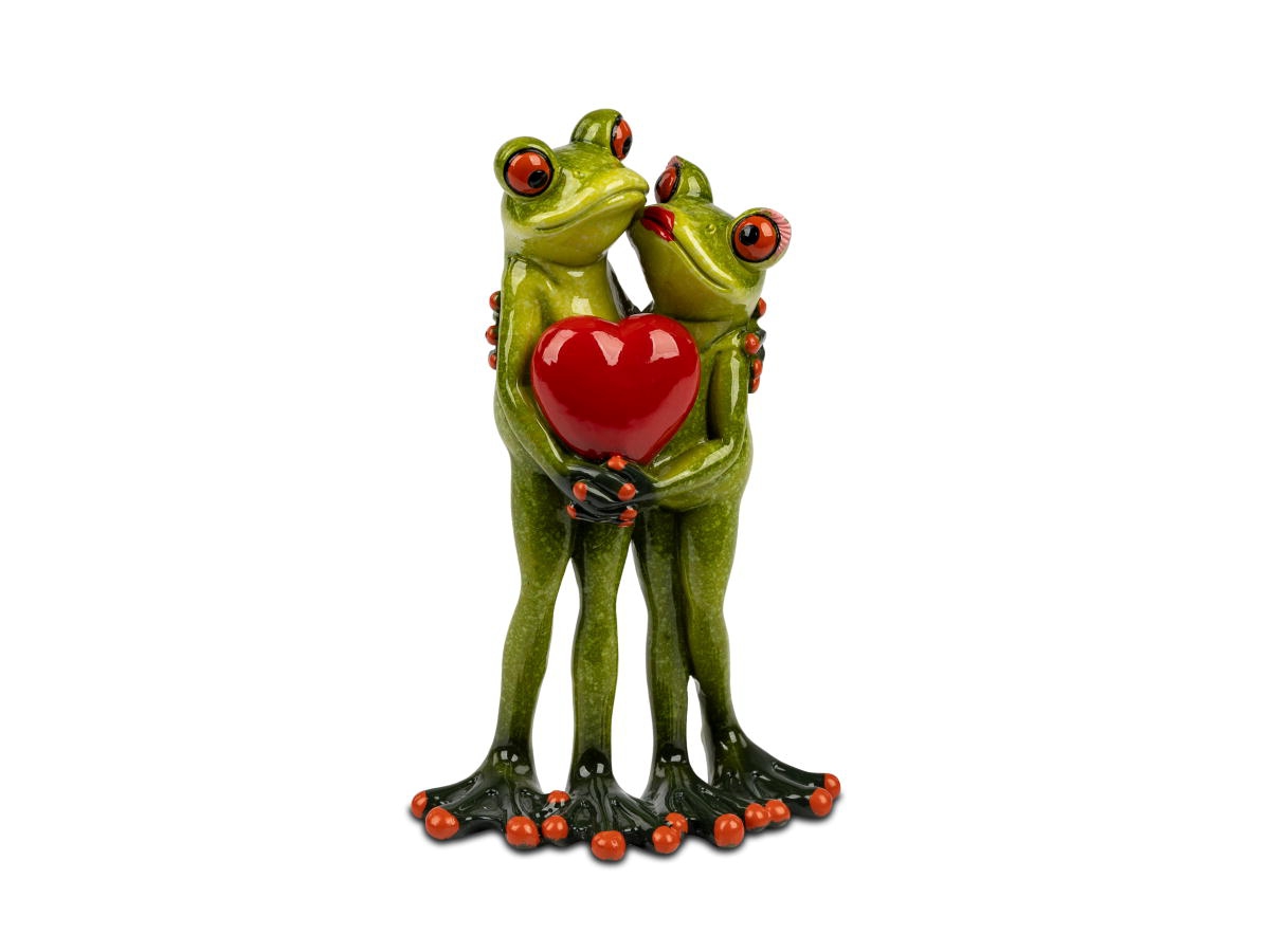 Bild von formano Dekofigur Frosch Froschpaar mit Herz
